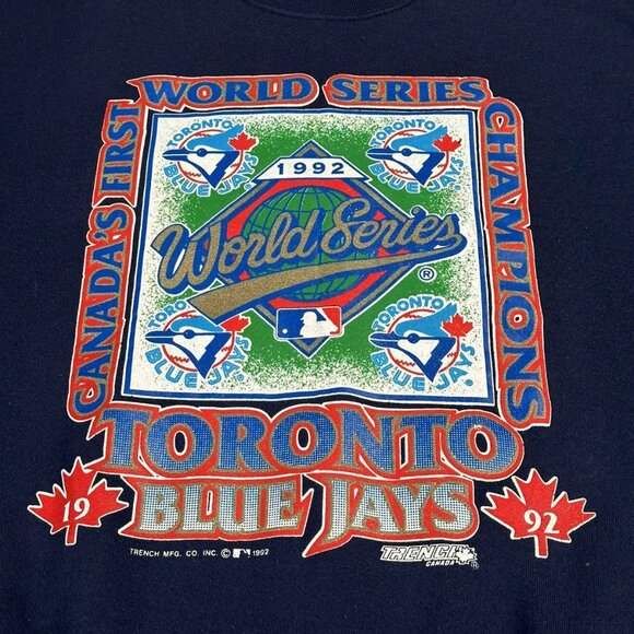 Vintage 90’s Toronto Blue Jays World Series Navy Crewneck - Picture 2 of 3